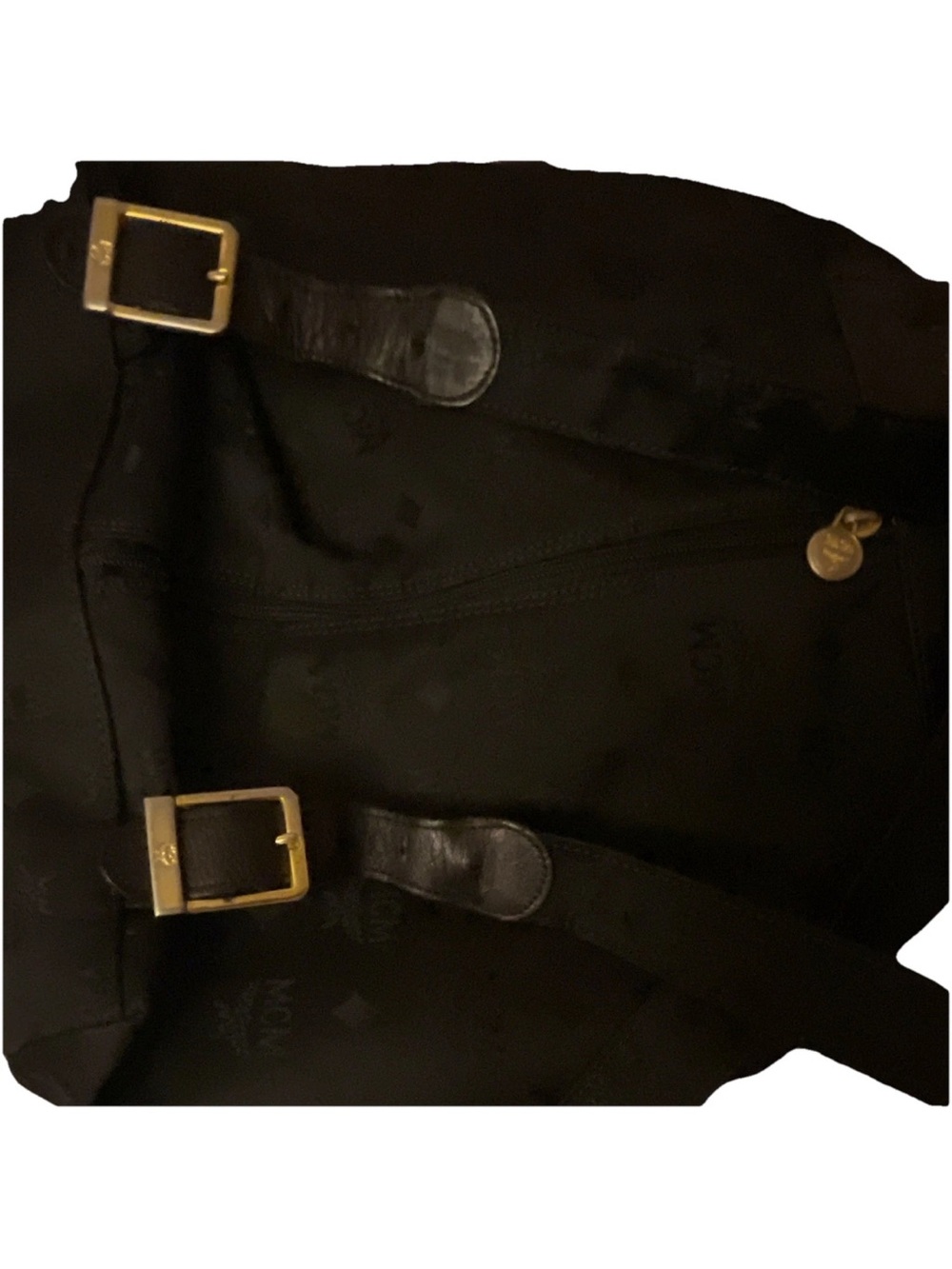Vintage MCM Black backpack with Gold Hardware